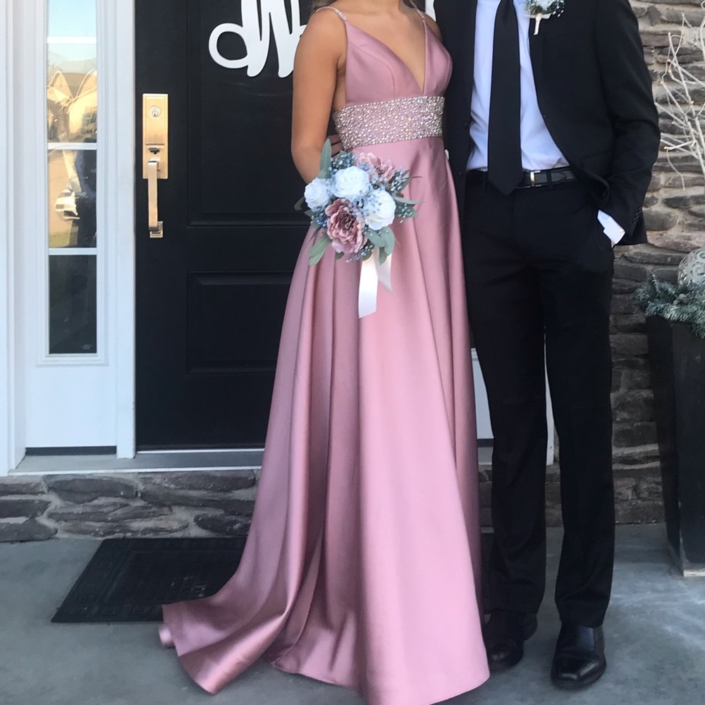 Blush/mauve colored prom dress size 6